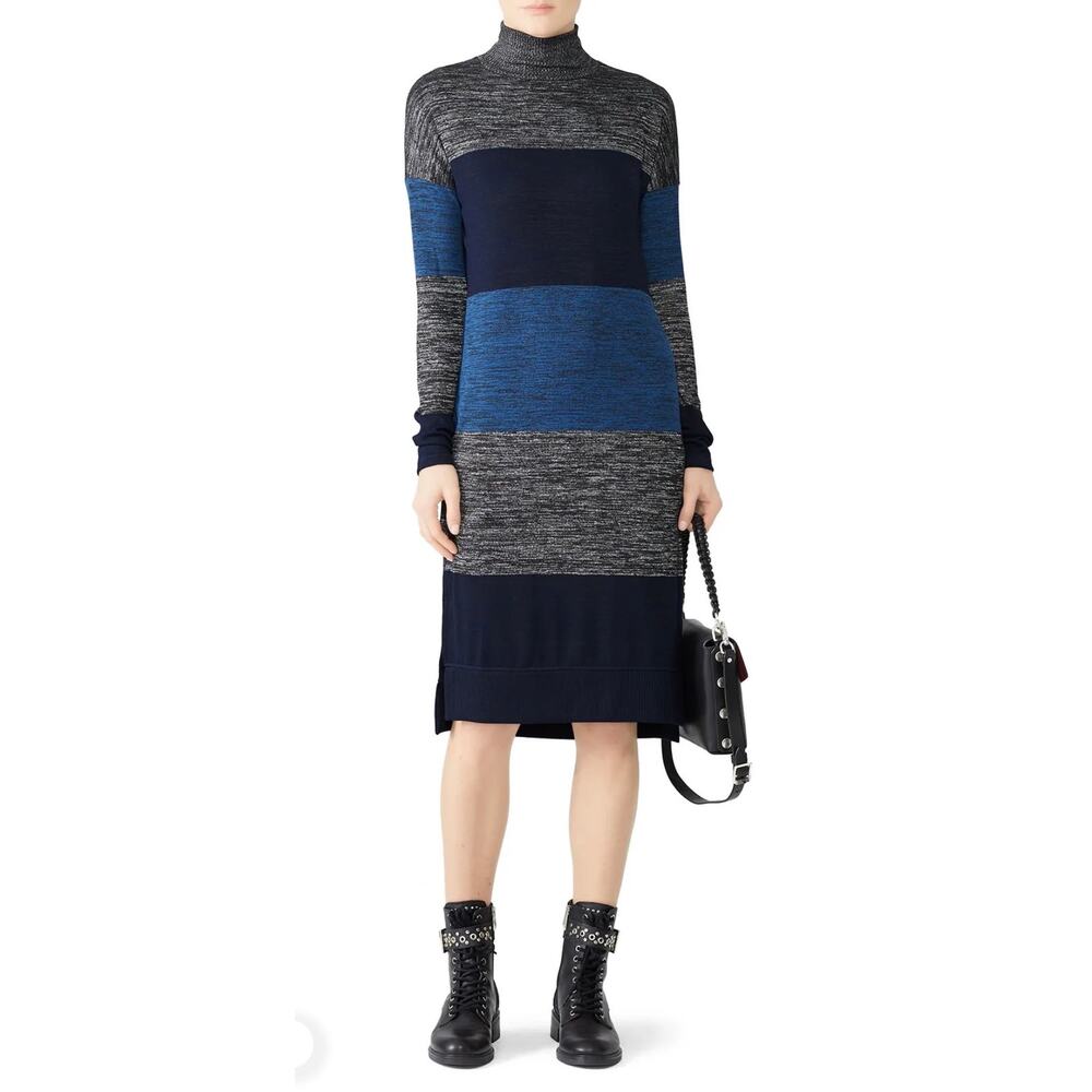 Rag & Bone Striped Bowery Turtleneck Dress M - image 1